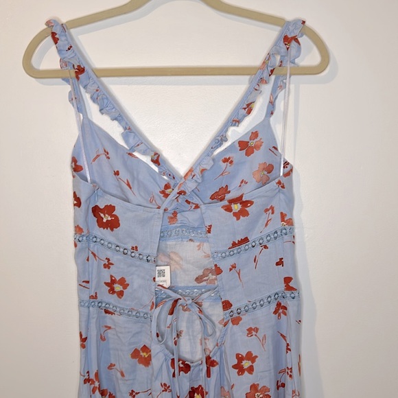 NWT Zara Floral Blue Dress - Picture 3 of 4